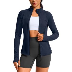 imageG Gradual Workout Jackets for Woman HipLength Slim Fit Zip Up 4 Pockets Athletic Jacket Spring Gym Running ClothesNavy