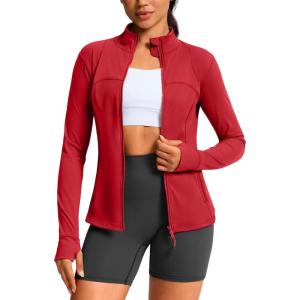 imageG Gradual Workout Jackets for Woman HipLength Slim Fit Zip Up 4 Pockets Athletic Jacket Spring Gym Running ClothesRed