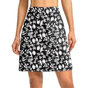 imageG Gradual 19 Skorts for Woman Knee Length Golf Skirt Long Athletic Tennis Skorts for Women Dressy Casual with Shorts PocketsBlack Flower