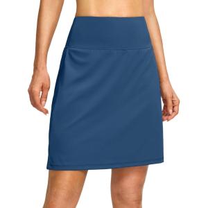 imageG Gradual 19 Skorts for Woman Knee Length Golf Skirt Long Athletic Tennis Skorts for Women Dressy Casual with Shorts PocketsBlue
