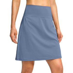 imageG Gradual 19 Skorts for Woman Knee Length Golf Skirt Long Athletic Tennis Skorts for Women Dressy Casual with Shorts PocketsDusty Blue
