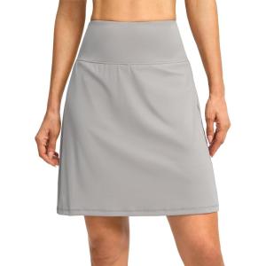 imageG Gradual 19 Skorts for Woman Knee Length Golf Skirt Long Athletic Tennis Skorts for Women Dressy Casual with Shorts PocketsLight Grey