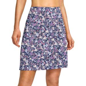 imageG Gradual 19 Skorts for Woman Knee Length Golf Skirt Long Athletic Tennis Skorts for Women Dressy Casual with Shorts PocketsPurple Floral