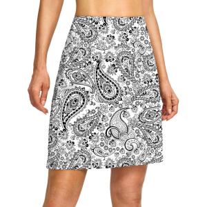 imageG Gradual 19 Skorts for Woman Knee Length Golf Skirt Long Athletic Tennis Skorts for Women Dressy Casual with Shorts PocketsWhite Paisley