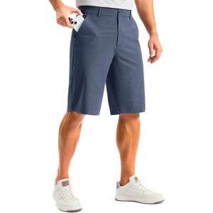 imageG Gradual Mens Golf Shorts 12 Long with 4 Pockets Lightweight Casual Knee Length Short Quick Dry Hiking Work Travel ShortsGrey Blue