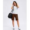 imageG GRADUAL Bermuda Shorts for Women with Pockets 10 Knee Length Womens High Waisted Long Shorts for Walking Athletic WorkoutBrown