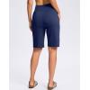 imageG GRADUAL Bermuda Shorts for Women with Pockets 10 Knee Length Womens High Waisted Long Shorts for Walking Athletic WorkoutDark Blue
