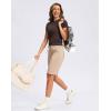 imageG GRADUAL Bermuda Shorts for Women with Pockets 10 Knee Length Womens High Waisted Long Shorts for Walking Athletic WorkoutKhaki