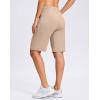 imageG GRADUAL Bermuda Shorts for Women with Pockets 10 Knee Length Womens High Waisted Long Shorts for Walking Athletic WorkoutKhaki