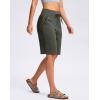 imageG GRADUAL Bermuda Shorts for Women with Pockets 10 Knee Length Womens High Waisted Long Shorts for Walking Athletic WorkoutSage Green