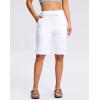 imageG GRADUAL Bermuda Shorts for Women with Pockets 10 Knee Length Womens High Waisted Long Shorts for Walking Athletic WorkoutWhite