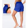 imageG GRADUAL Womens 5 Swim Board Shorts High Waisted Quick Dry Swimming Bathing Suit Bottoms for Women with Liner PocketsBlue