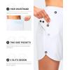 imageG GRADUAL Womens 5 Swim Board Shorts High Waisted Quick Dry Swimming Bathing Suit Bottoms for Women with Liner PocketsWhite