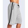 imageG Gradual Mens 11 Long Basketball Shorts with Zipper Pockets Drawstring Mesh Lightweight Gym Athletic Shorts for MenLight Grey