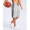 imageG Gradual Mens 11 Long Basketball Shorts with Zipper Pockets Drawstring Mesh Lightweight Gym Athletic Shorts for MenLight Grey