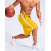 imageG Gradual Mens 11 Long Basketball Shorts with Zipper Pockets Drawstring Mesh Lightweight Gym Athletic Shorts for MenYellow
