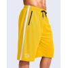 imageG Gradual Mens 11 Long Basketball Shorts with Zipper Pockets Drawstring Mesh Lightweight Gym Athletic Shorts for MenYellow