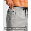 imageG Gradual Mens Running Athletic Shorts with Zipper Pocket 5 7 Lightweight Quick Dry Gym Workout Shorts for Tennis ActiveLlight Grey