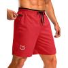 imageG Gradual Mens Running Athletic Shorts with Zipper Pocket 5 7 Lightweight Quick Dry Gym Workout Shorts for Tennis ActiveRed