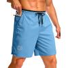 imageG Gradual Mens Running Athletic Shorts with Zipper Pocket 5 7 Lightweight Quick Dry Gym Workout Shorts for Tennis ActiveSky Blue