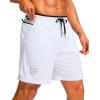 imageG Gradual Mens Running Athletic Shorts with Zipper Pocket 5 7 Lightweight Quick Dry Gym Workout Shorts for Tennis ActiveWhite