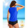 imageG Gradual Tankini Tops for Women High Neck Swimsuits Swim Top Modest Bathing Suit Swimwear Tank Top only No BottomBlue