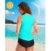 imageG Gradual Tankini Tops for Women High Neck Swimsuits Swim Top Modest Bathing Suit Swimwear Tank Top only No BottomCyan