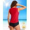 imageG Gradual Tankini Tops for Women High Neck Swimsuits Swim Top Modest Bathing Suit Swimwear Tank Top only No BottomRed