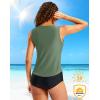 imageG Gradual Tankini Tops for Women High Neck Swimsuits Swim Top Modest Bathing Suit Swimwear Tank Top only No BottomSage