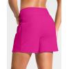 imageG Gradual Womens 4 High Waisted Swim Board Shorts with Pockets Quick Dry Swimming Swimsuit Bathing Suit Bottoms for WomenHot Pink