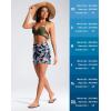 imageG Gradual Womens 4 High Waisted Swim Board Shorts with Pockets Quick Dry Swimming Swimsuit Bathing Suit Bottoms for WomenNavy Flower