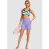 imageG Gradual Womens 5 High Waisted Swim Board Shorts with Phone Pockets UPF 50 Quick Dry Beach Shorts for Women with LinerLight Purple