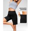 imageG Gradual Womens 79 Bermuda Long Shorts with Pockets High Waisted Athletic Knee Length Shorts for Women WalkingBlack