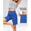 imageG Gradual Womens 79 Bermuda Long Shorts with Pockets High Waisted Athletic Knee Length Shorts for Women WalkingBlue