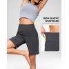 imageG Gradual Womens 79 Bermuda Long Shorts with Pockets High Waisted Athletic Knee Length Shorts for Women WalkingDark Grey