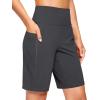 imageG Gradual Womens 79 Bermuda Long Shorts with Pockets High Waisted Athletic Knee Length Shorts for Women WalkingDark Grey