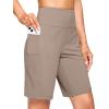imageG Gradual Womens 79 Bermuda Long Shorts with Pockets High Waisted Athletic Knee Length Shorts for Women WalkingDark Khaki