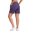 imageG Gradual Womens 79 Bermuda Long Shorts with Pockets High Waisted Athletic Knee Length Shorts for Women WalkingDark Purple
