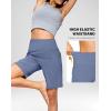 imageG Gradual Womens 79 Bermuda Long Shorts with Pockets High Waisted Athletic Knee Length Shorts for Women WalkingLight Blue