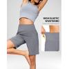 imageG Gradual Womens 79 Bermuda Long Shorts with Pockets High Waisted Athletic Knee Length Shorts for Women WalkingLight Grey