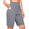 imageG Gradual Womens 79 Bermuda Long Shorts with Pockets High Waisted Athletic Knee Length Shorts for Women WalkingLight Grey