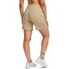 imageG Gradual Womens 79 Bermuda Long Shorts with Pockets High Waisted Athletic Knee Length Shorts for Women WalkingLight Khaki