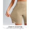 imageG Gradual Womens 79 Bermuda Long Shorts with Pockets High Waisted Athletic Knee Length Shorts for Women WalkingLight Khaki