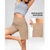 imageG Gradual Womens 79 Bermuda Long Shorts with Pockets High Waisted Athletic Knee Length Shorts for Women WalkingLight Khaki