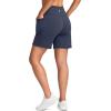 imageG Gradual Womens 79 Bermuda Long Shorts with Pockets High Waisted Athletic Knee Length Shorts for Women WalkingNavy