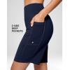 imageG Gradual Womens 79 Bermuda Long Shorts with Pockets High Waisted Athletic Knee Length Shorts for Women WalkingNavy