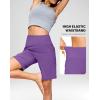 imageG Gradual Womens 79 Bermuda Long Shorts with Pockets High Waisted Athletic Knee Length Shorts for Women WalkingPurple