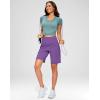imageG Gradual Womens 79 Bermuda Long Shorts with Pockets High Waisted Athletic Knee Length Shorts for Women WalkingPurple