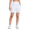 imageG Gradual Womens 79 Bermuda Long Shorts with Pockets High Waisted Athletic Knee Length Shorts for Women WalkingWhite
