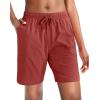 imageG Gradual Womens Bermuda Shorts Jersey Shorts with Deep Pockets 7 Long Shorts for Women Lounge Walking AthleticSavannah Red